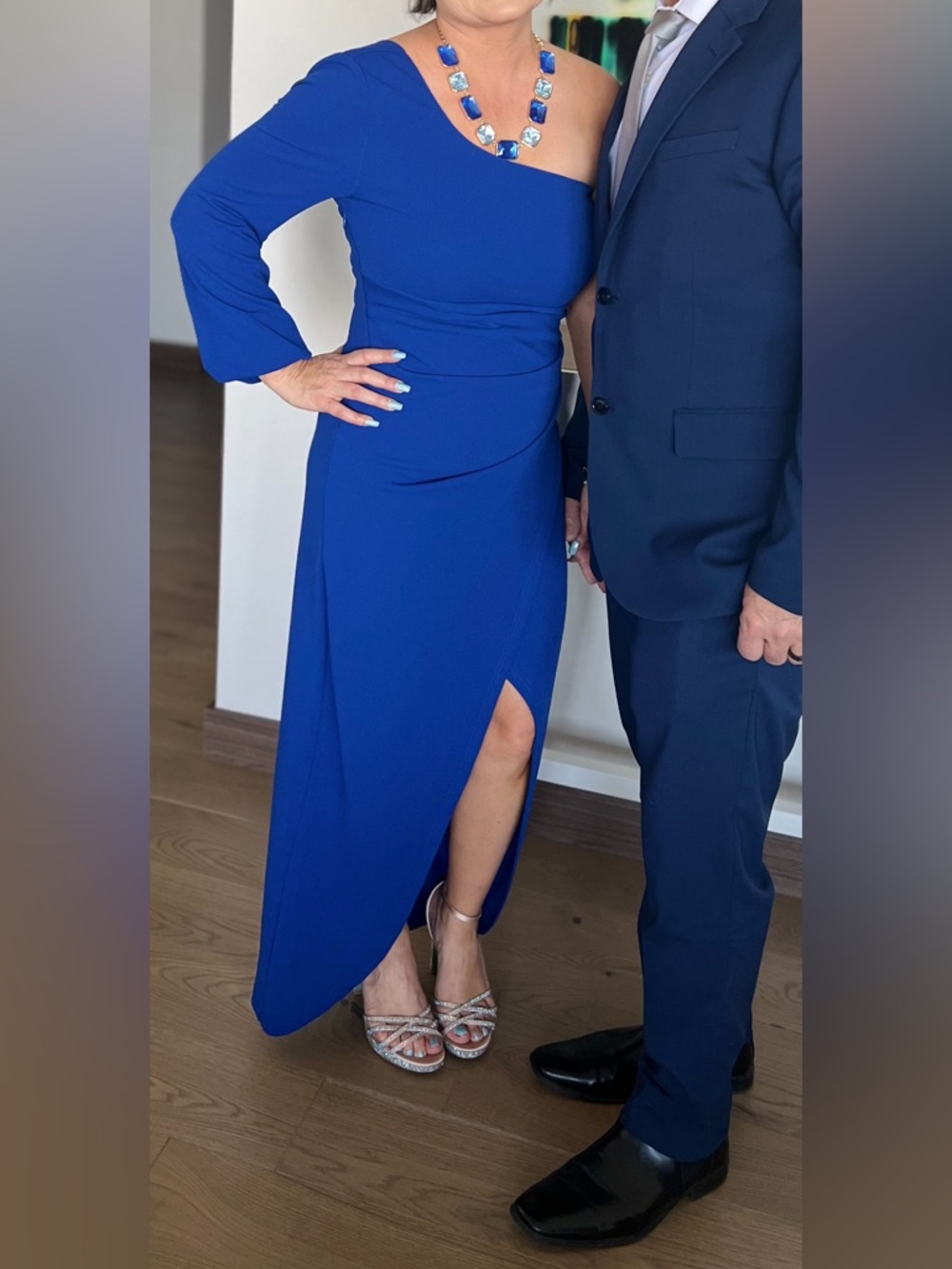 Elegant One-Shoulder Royal Blue Evening Dress